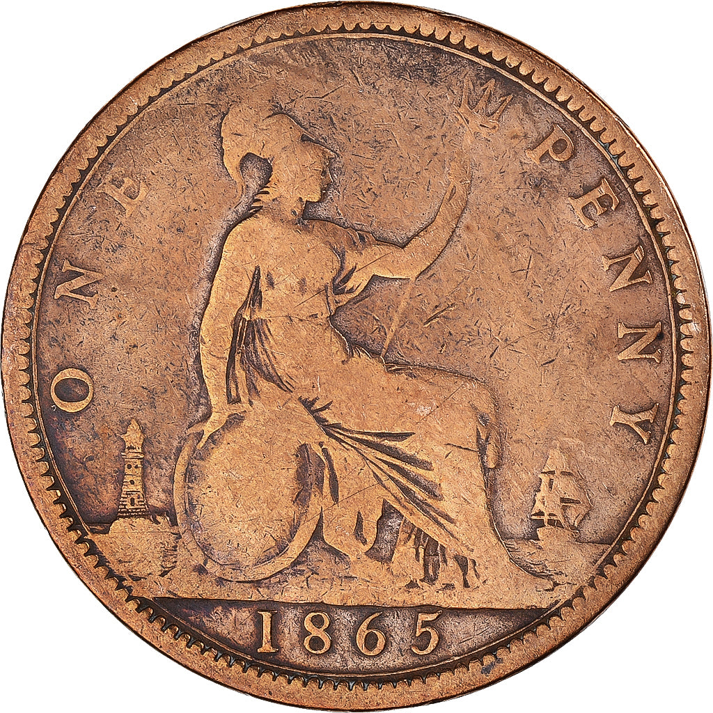 Moeda, Grã-Bretanha, Penny, 1865