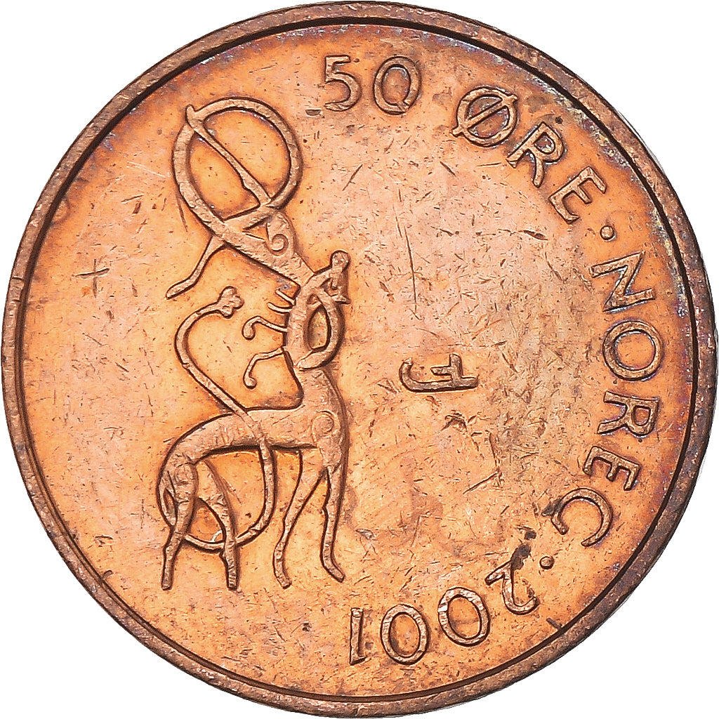 Coin, Norway, 50 Öre, 2001