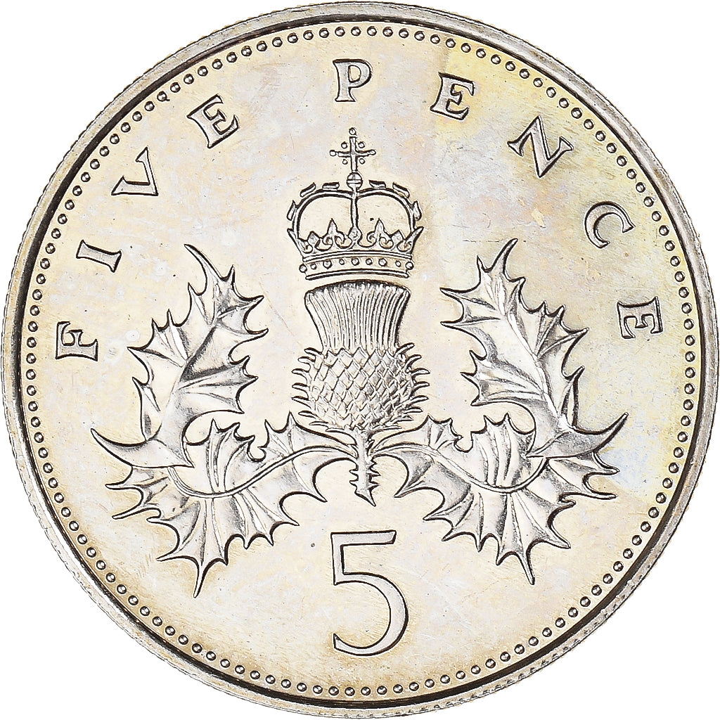 Coin, Great Britain, 5 Pence, 1985