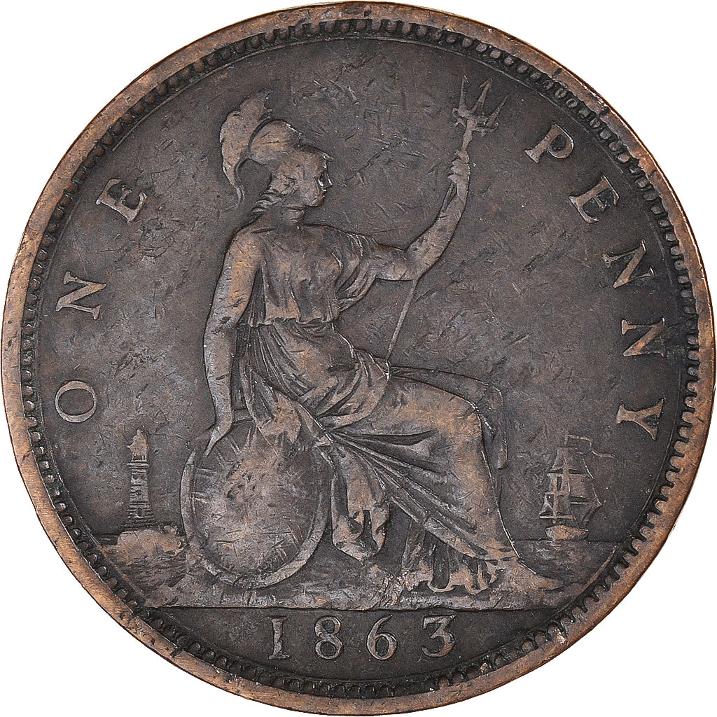 Monnaie, Grande-Bretagne, Penny, 1863
