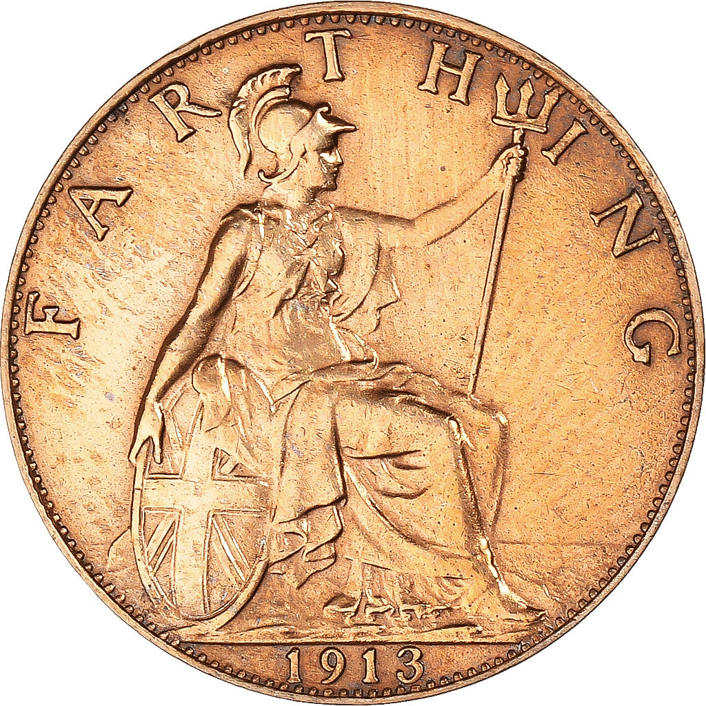 Münze, Großbritannien, Farthing, 1913