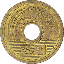 Monnaie, Japon, 5 Yen, 1991, TTB, Laiton