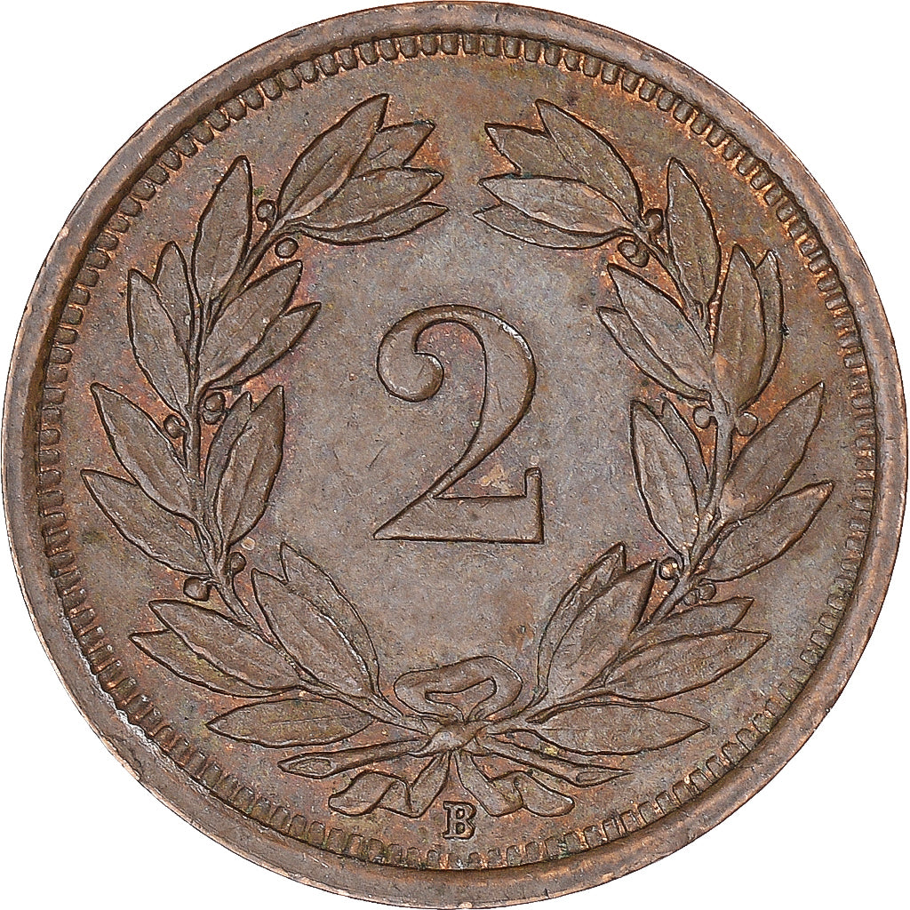 Münze, Schweiz, 2 Rappen, 1937