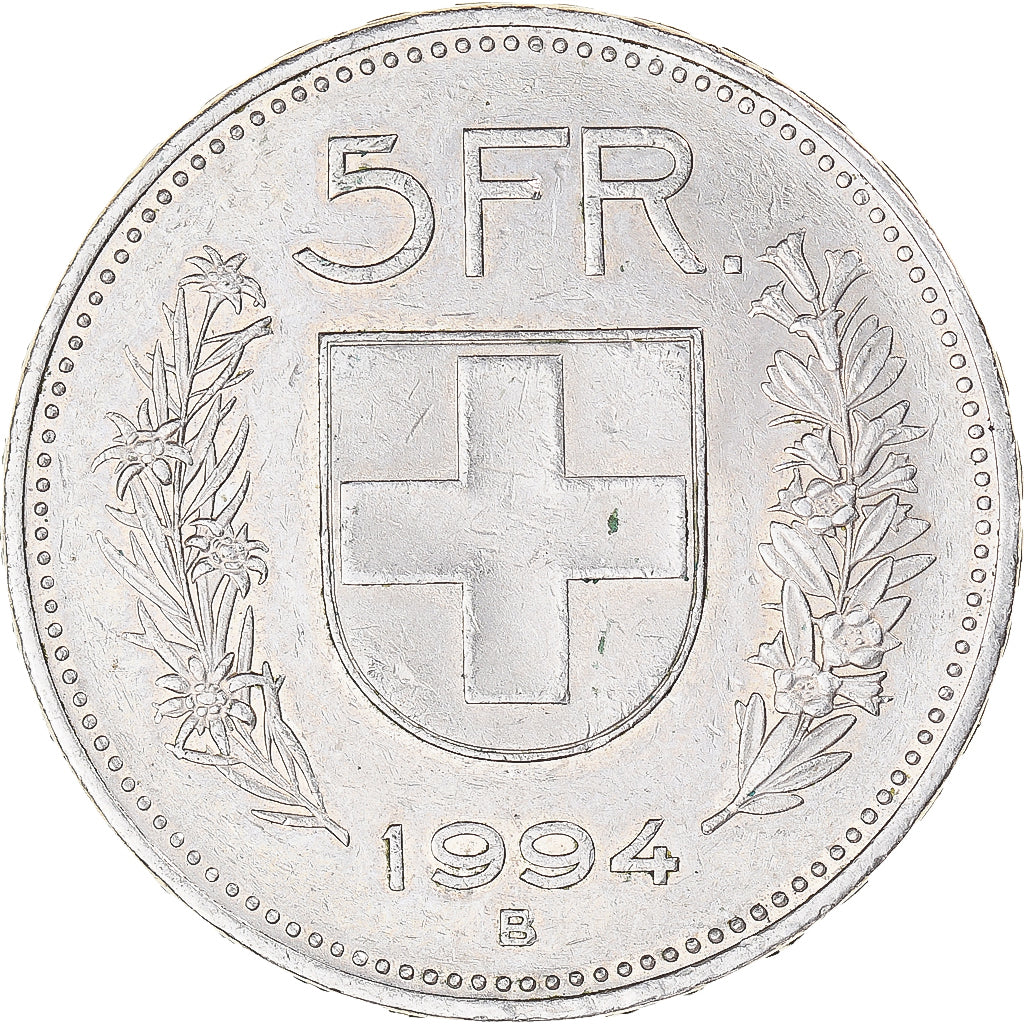 Moeda, Suíça, 5 Francs, 1994