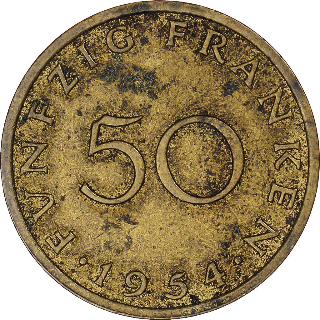 Münze, SAARLAND, 50 Franken, 1954