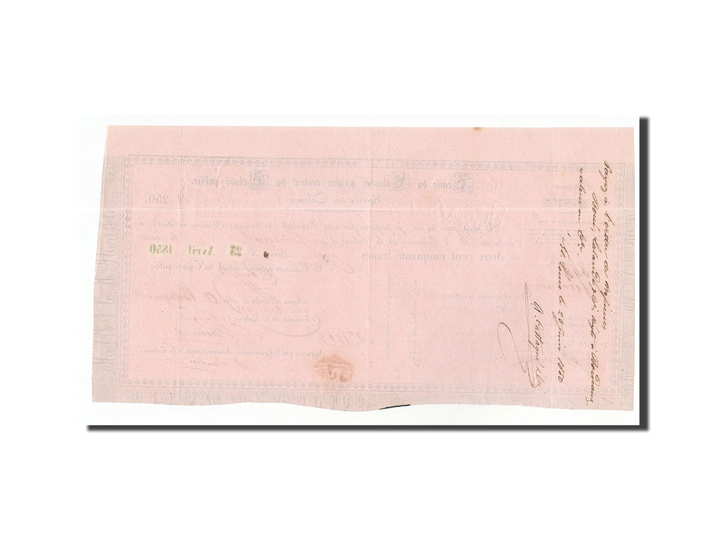 Banknote, Senegal, 250 Francs, 1850, 1850-04-23, AU(55-58)