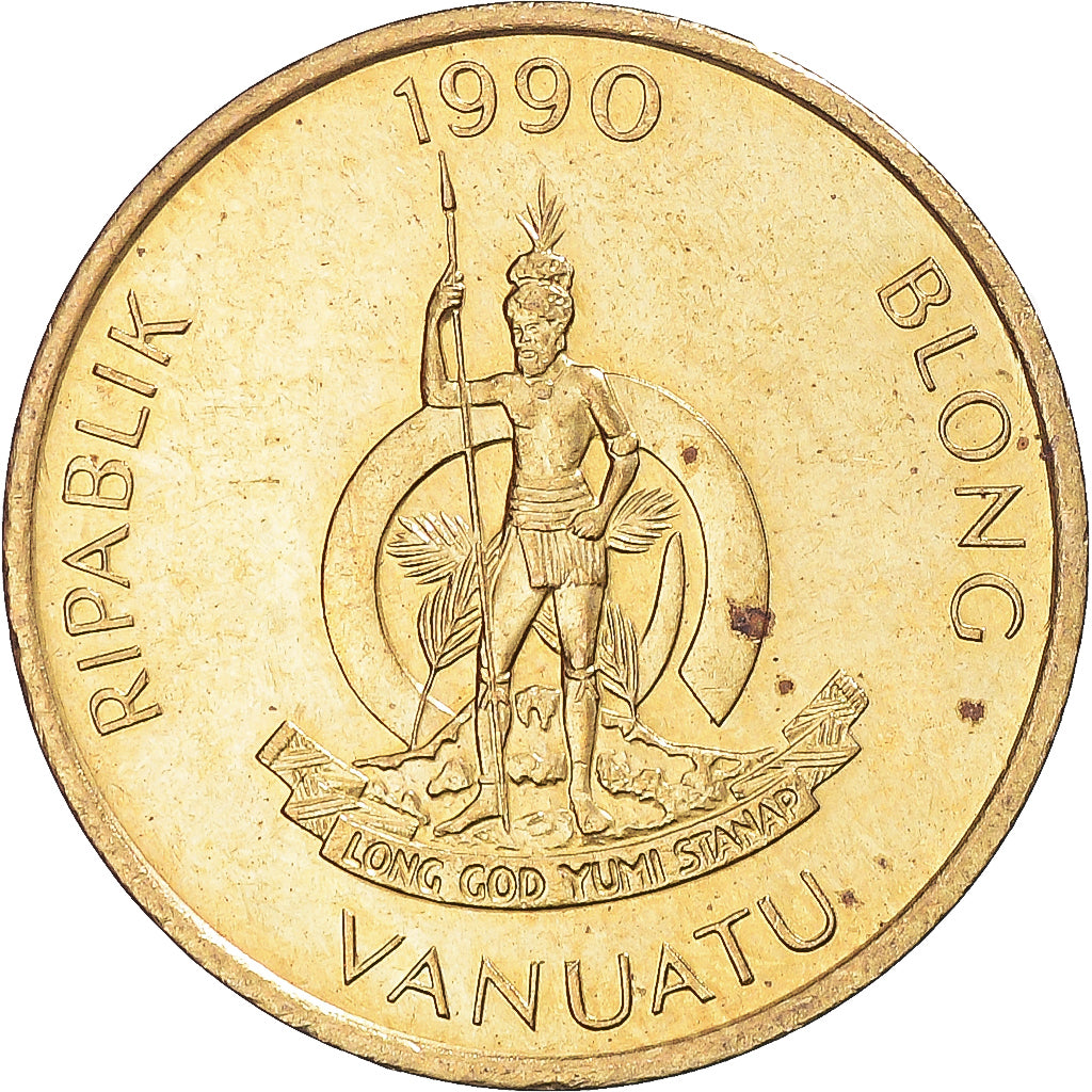 Coin, Vanuatu, 2 Vatu, 1990