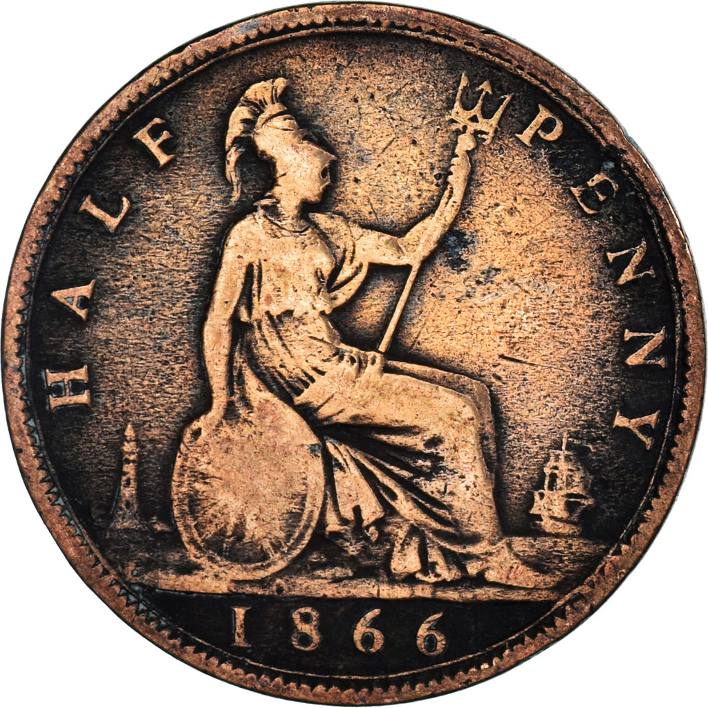 Münze, Großbritannien, 1/2 Penny, 1866