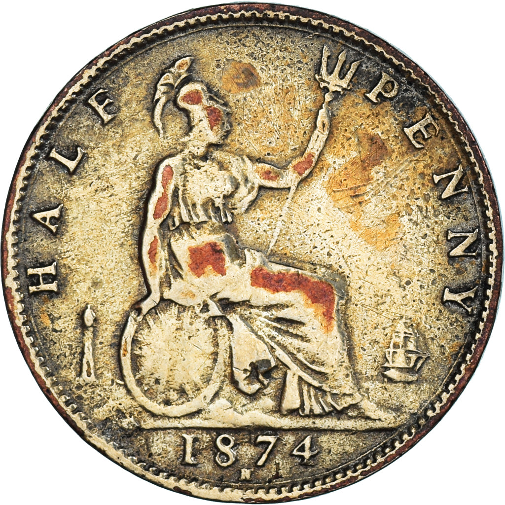 Coin, Great Britain, 1/2 Penny, 1874