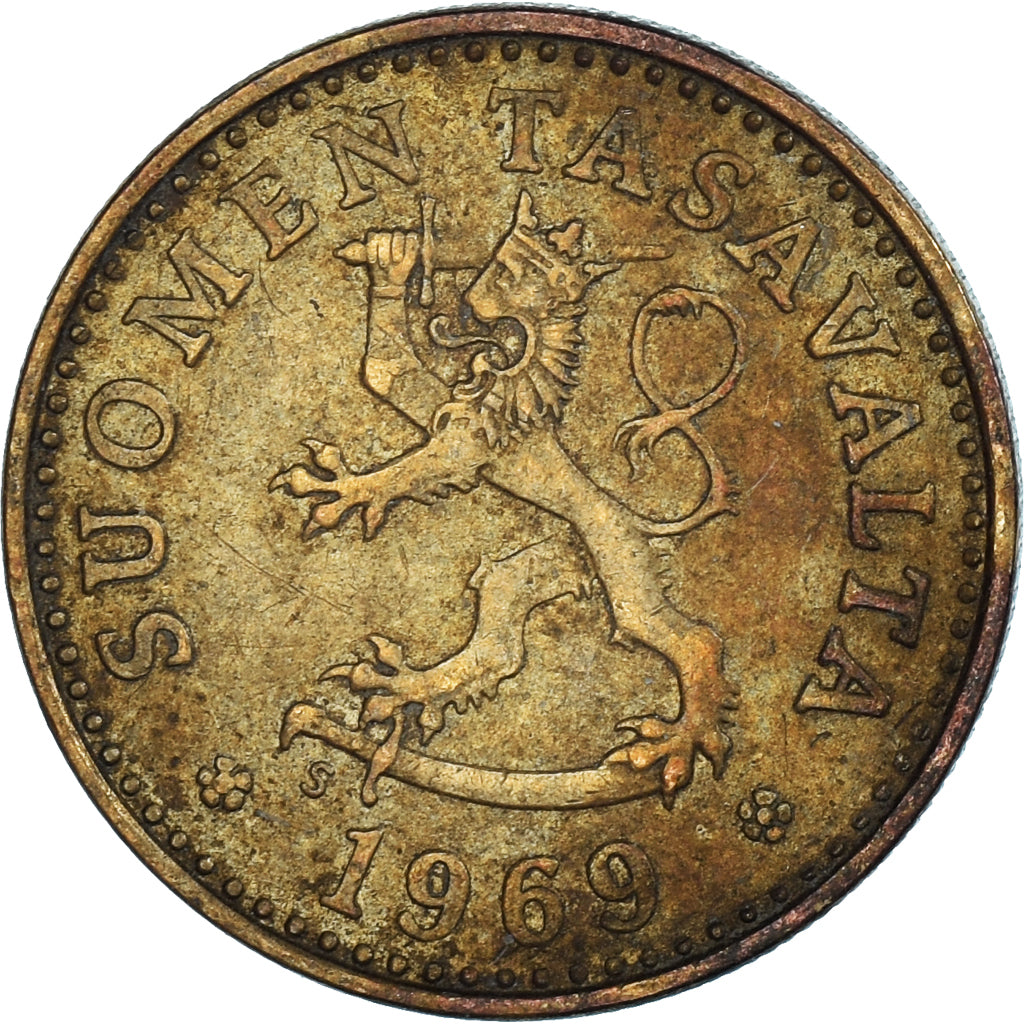 Monnaie, Finlande, 10 Pennia, 1969