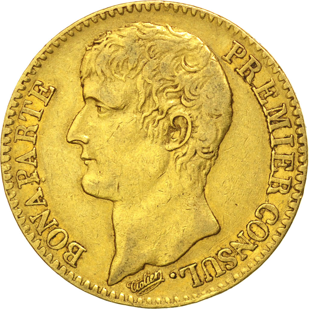 Consulat, 40 Francs or Bonaparte Premier Consul, An 12 Paris, KM 652