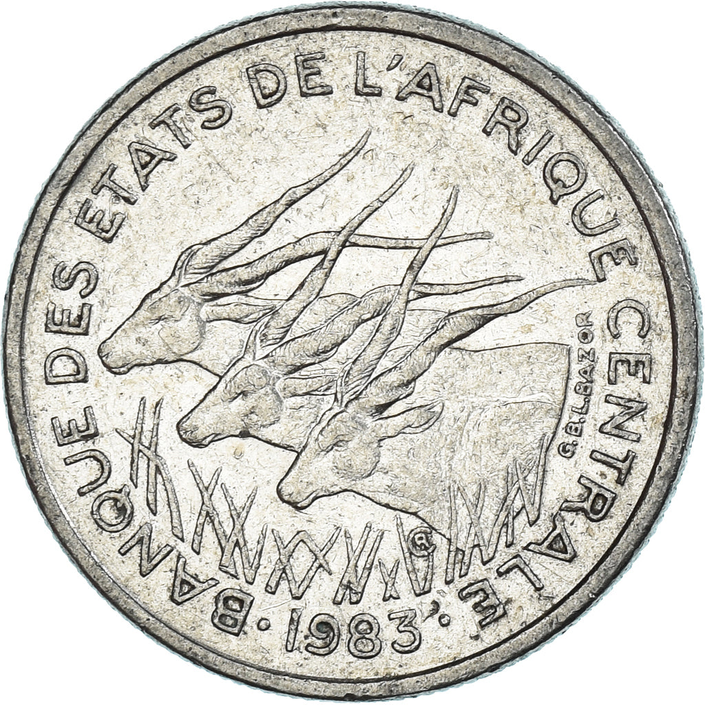 Coin, Central African States, 50 Francs, 1983
