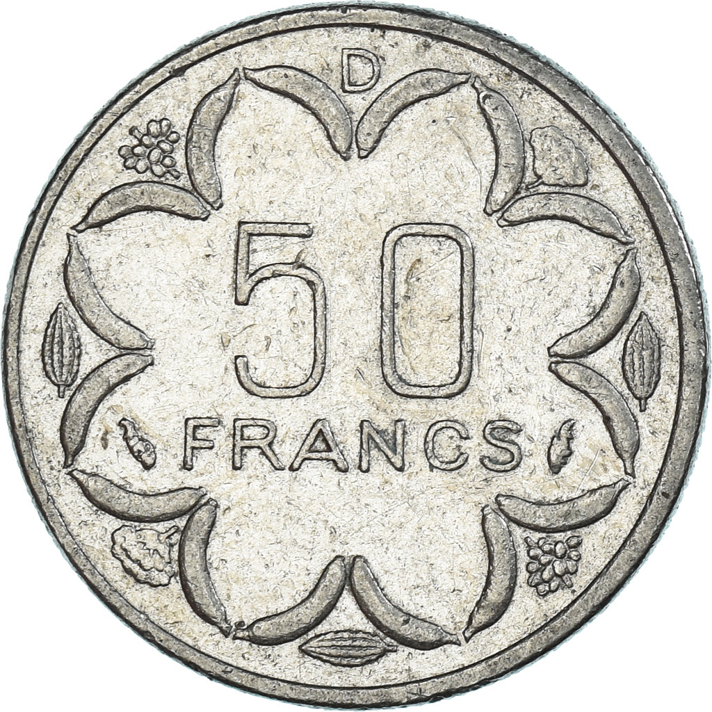 Coin, Central African States, 50 Francs, 1983