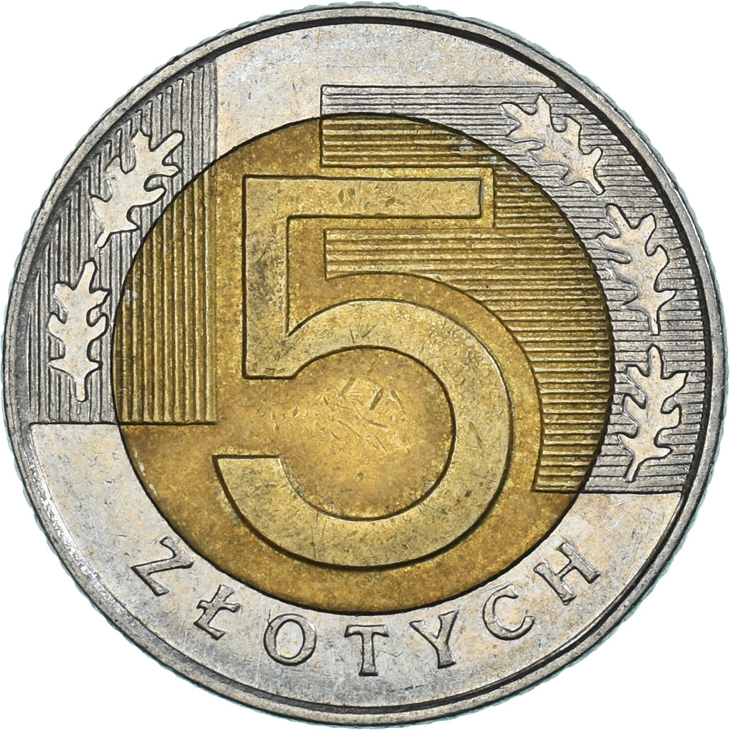 Münze, Polen, 5 Zlotych, 1996