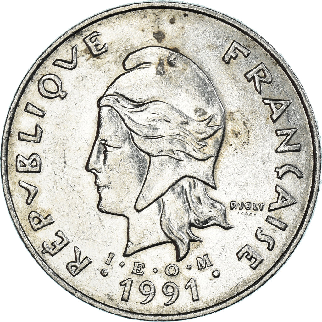 Coin, New Caledonia, 50 Francs, 1991