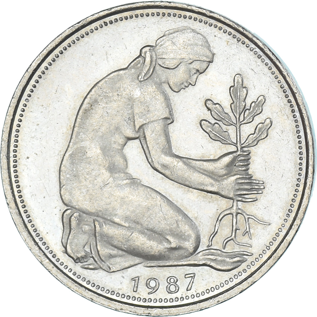 Moneta, Germania, 50 Pfennig, 1987
