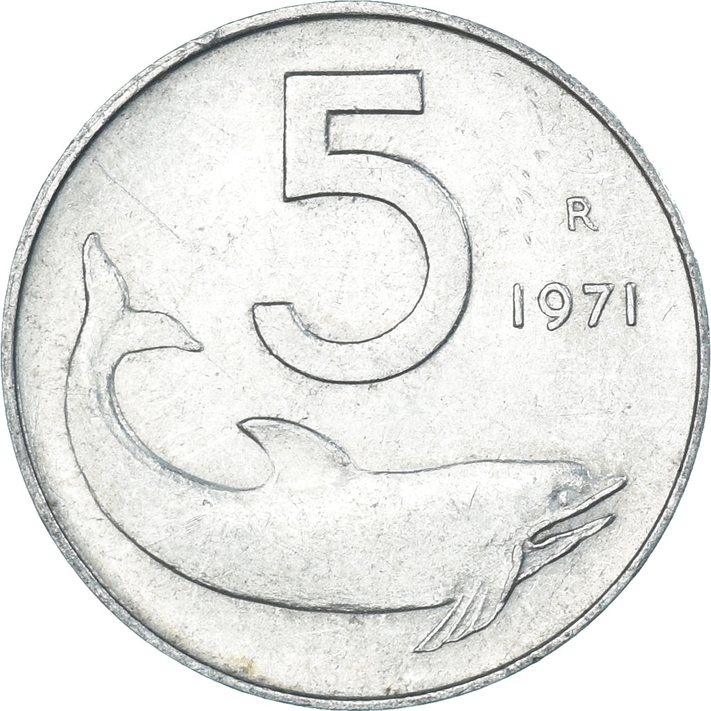Munten, Italië, 5 Lire, 1971