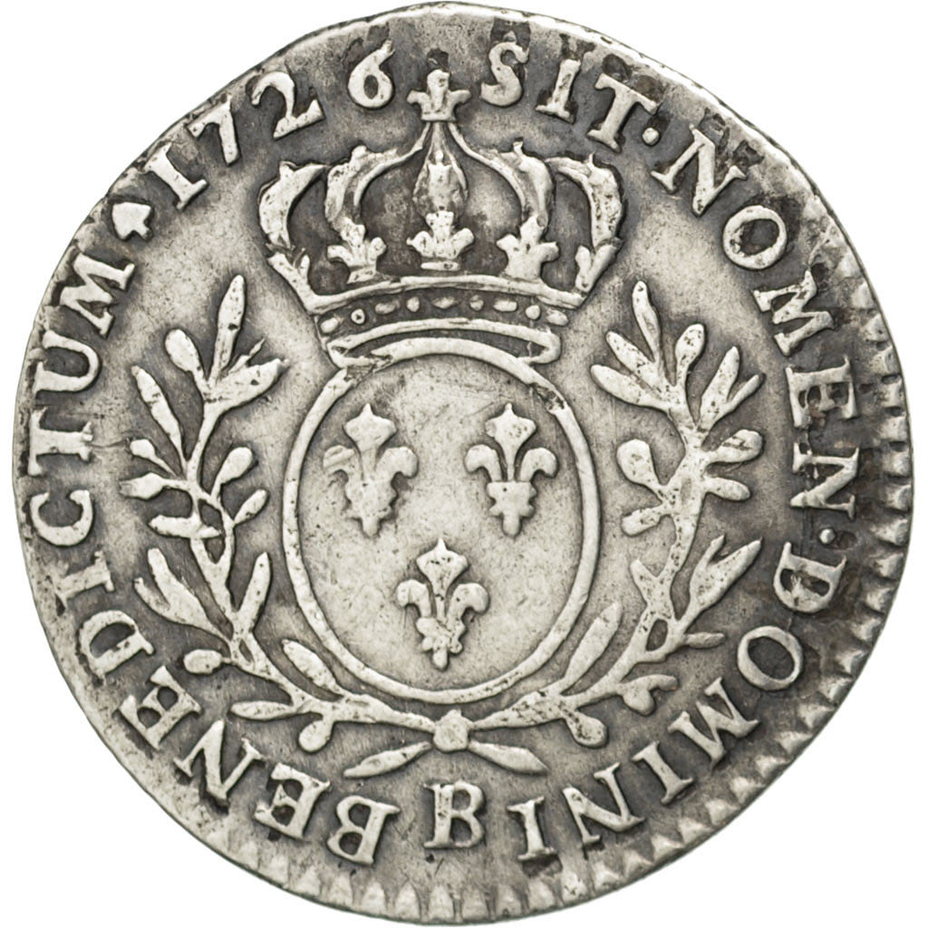 Coin, France, Louis XV, 1/10 Écu aux branches d'olivier, 12 Sols, 1/10 ECU