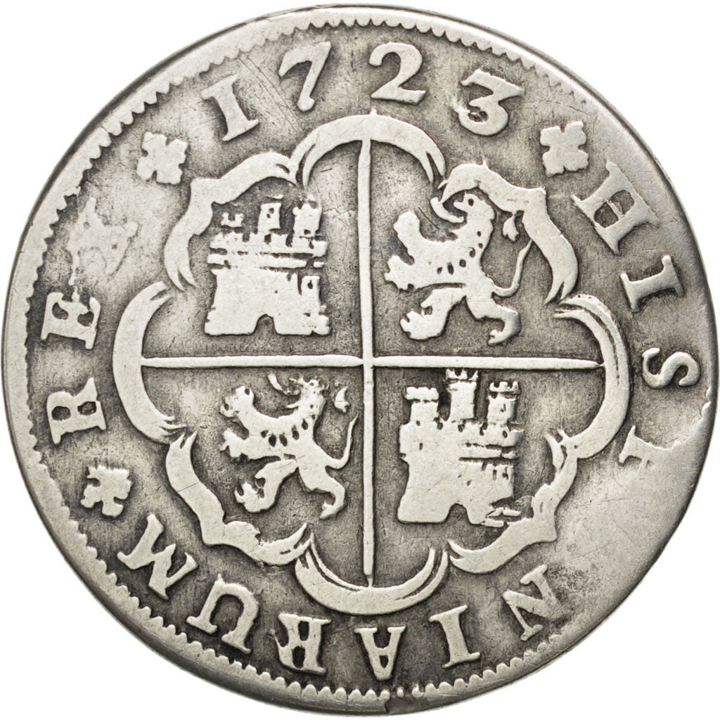 Spain, 2 Reales, 1723, Madrid, KM #296, VF(20-25), Silver, 4.71