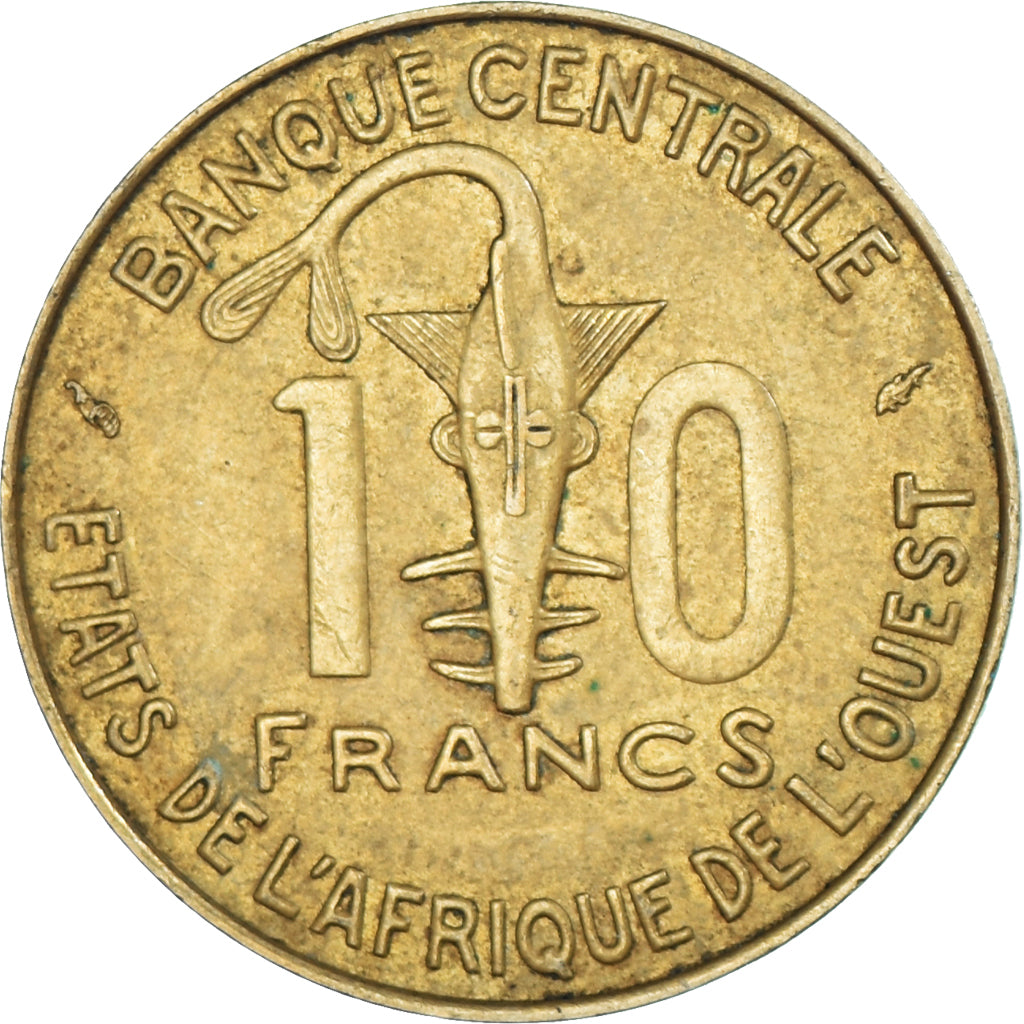 Moneta, Stati dell'Africa occidentale, 10 Francs, 1986