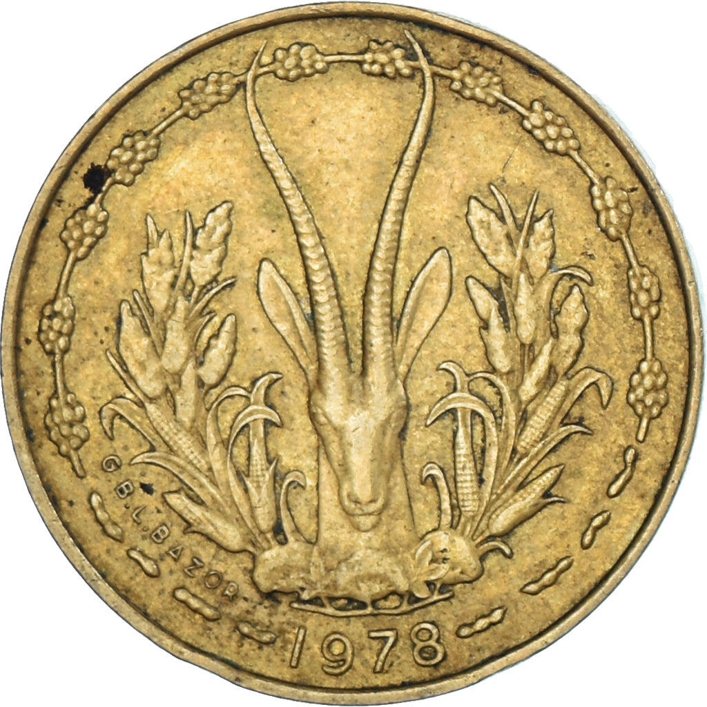 Moneta, Stati dell'Africa occidentale, 5 Francs, 1978