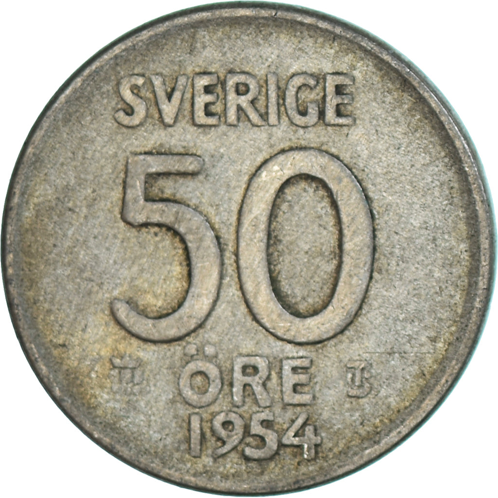 Moneda, Suecia, 50 Öre, 1954