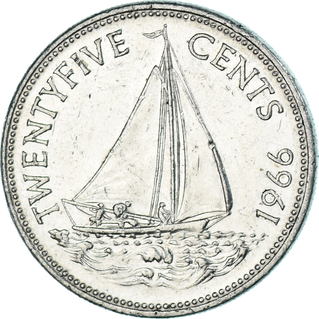 Monnaie, Bahamas, 25 Cents, 1966