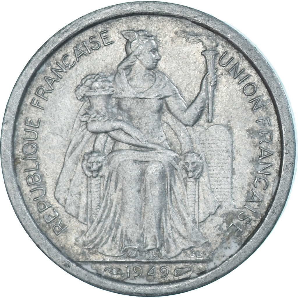 Coin, Oceania, 2 Francs, 1949