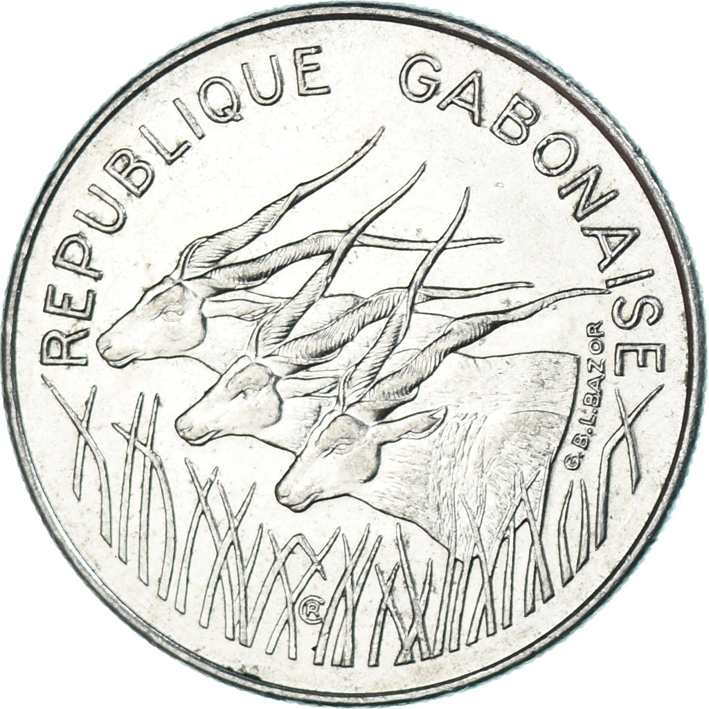 Münze, Gabun, 100 Francs, 1972