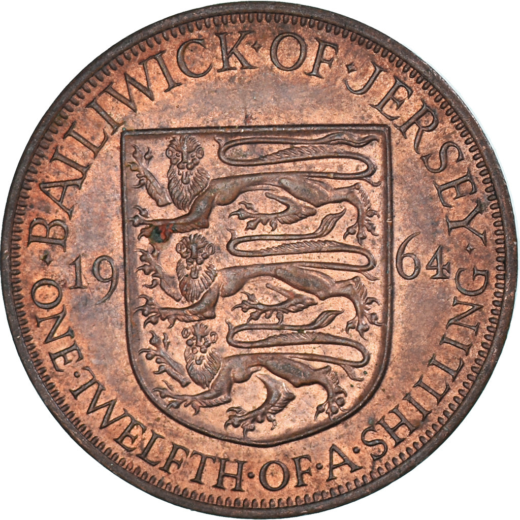 Monnaie, Jersey, 1/12 Shilling, 1964