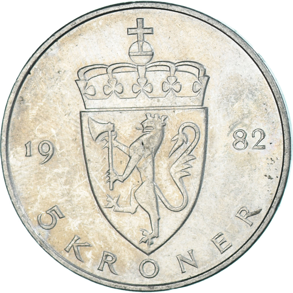 Moneta, Norvegia, 5 Kroner, 1982