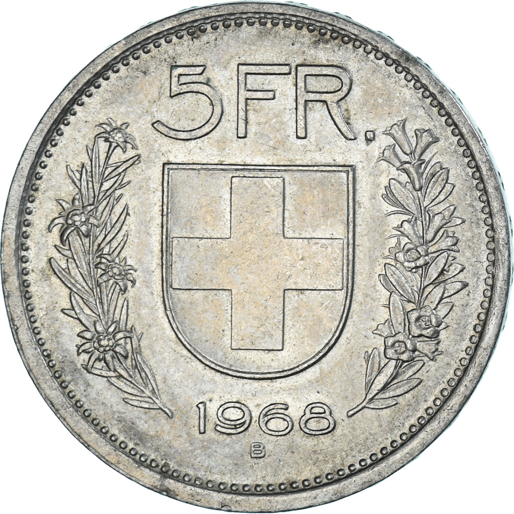 Moneda, Suiza, 5 Francs, 1968