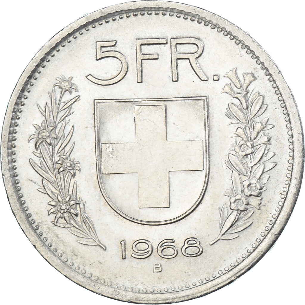Münze, Schweiz, 5 Francs, 1968