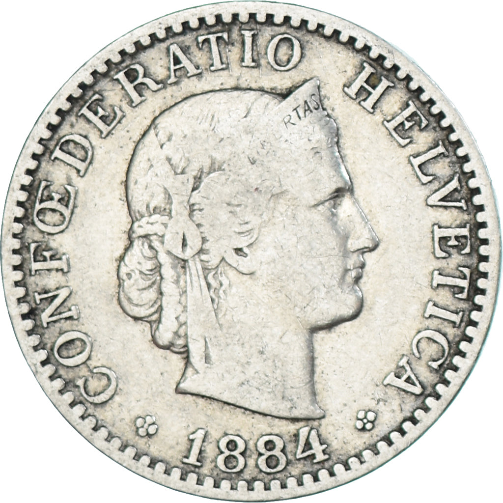 Monnaie, Suisse, 20 Rappen, 1884