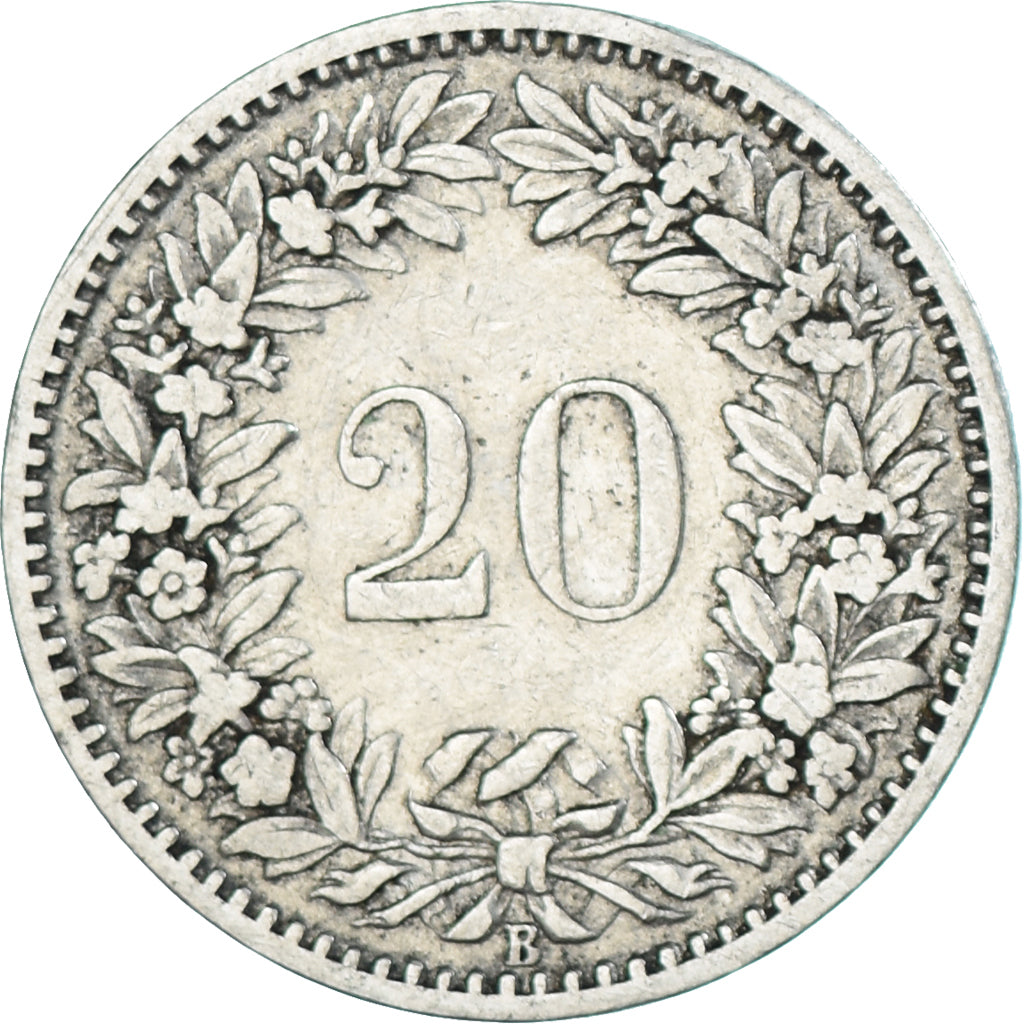 Monnaie, Suisse, 20 Rappen, 1884