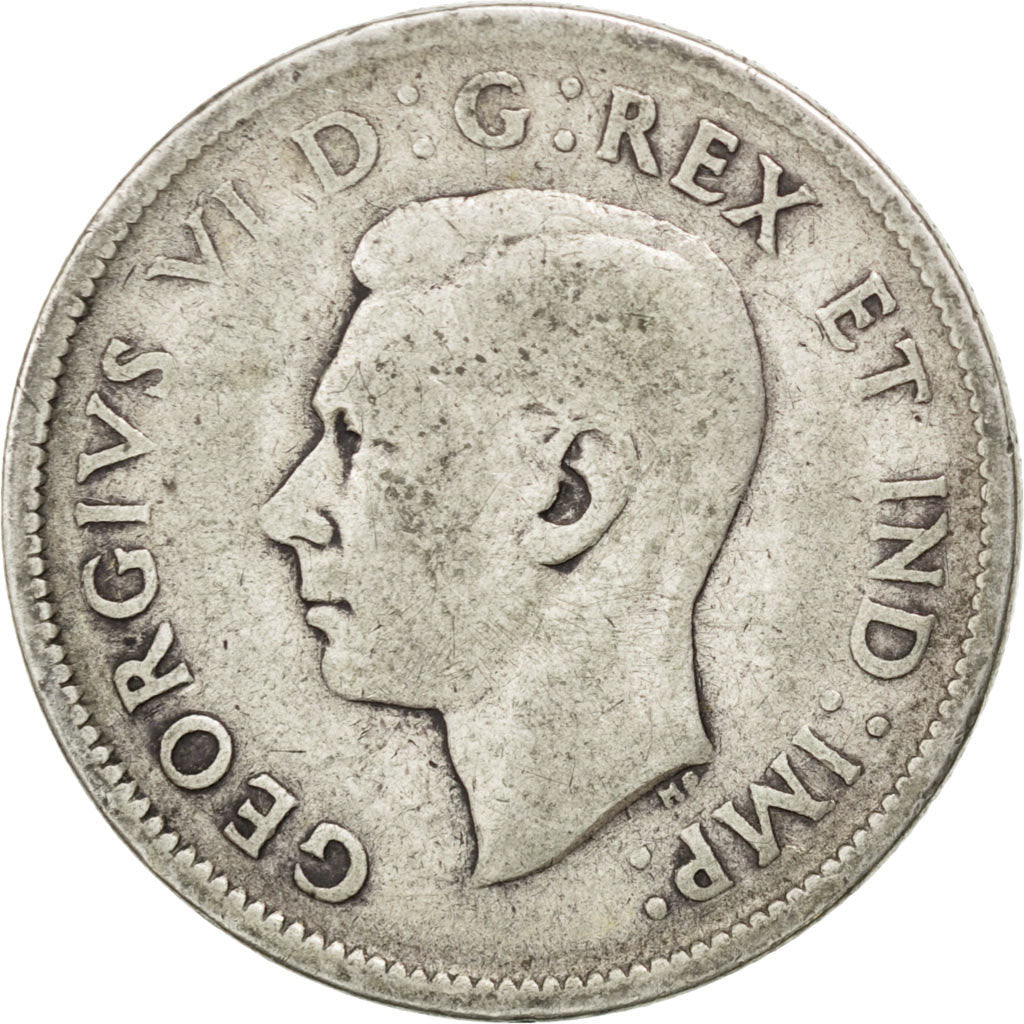CANADA, 25 Cents, 1940, Royal Canadian Mint, KM #35, VF(20-25), Silver, 23.5,...