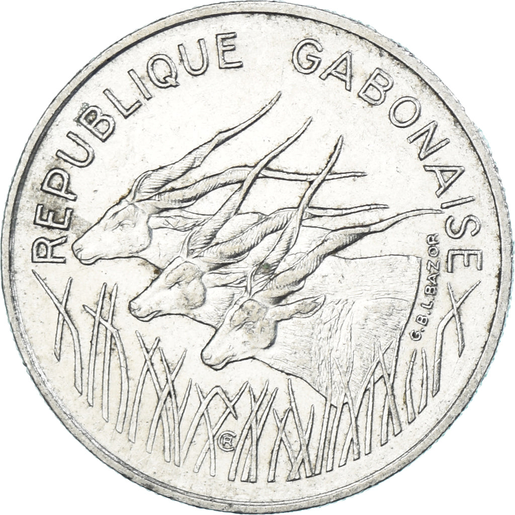 Moneta, Gabon, 100 Francs, 1971