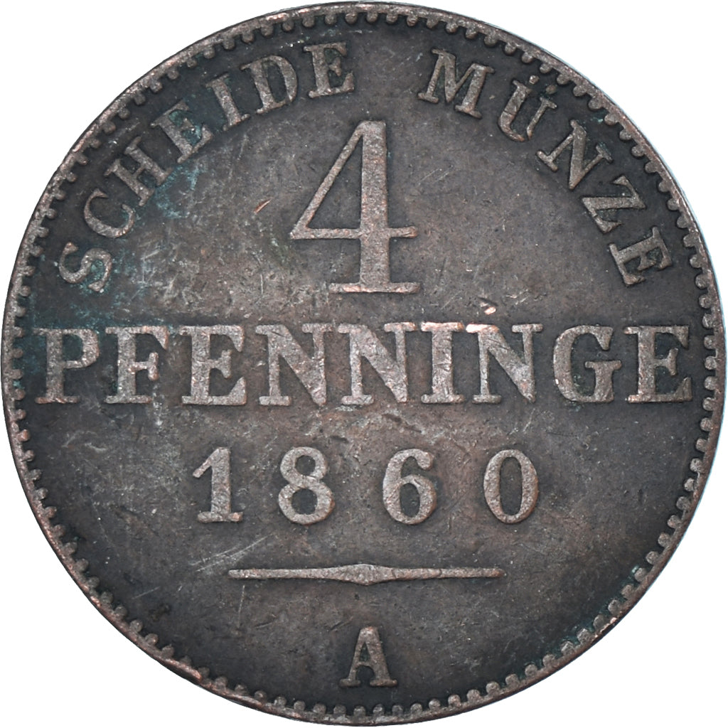 Moneta, Stati tedeschi, 4 Pfenninge, 1860