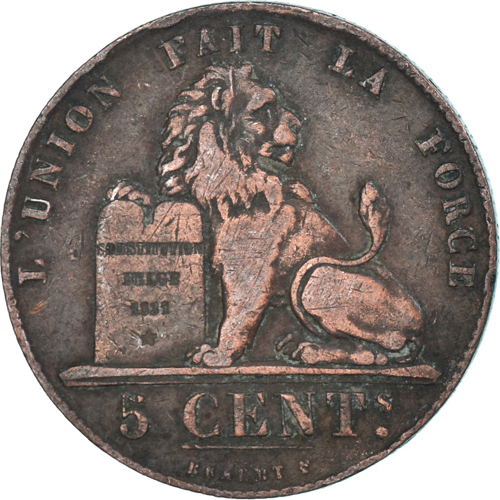 Moneta, Belgio, 5 Centimes, 1857