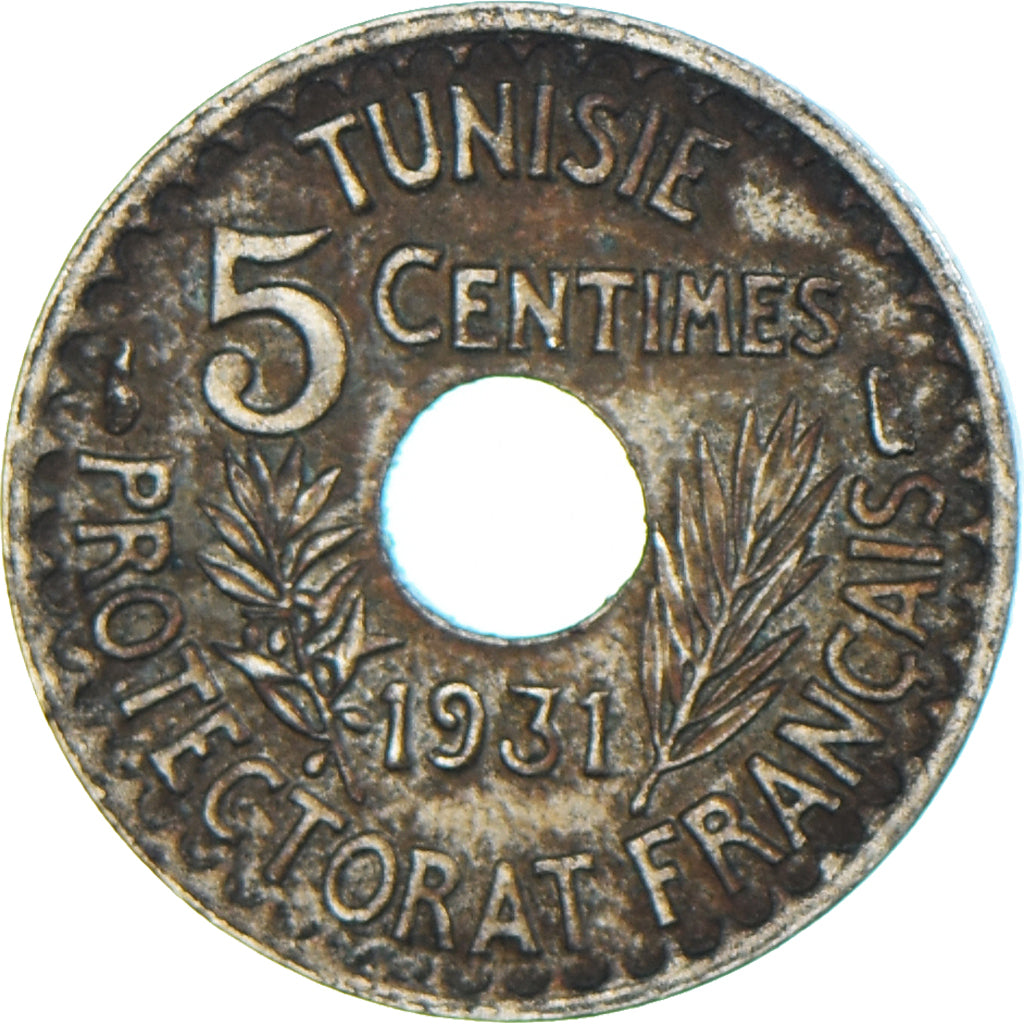 Moneta, Tunisia, 5 Centimes, 1931