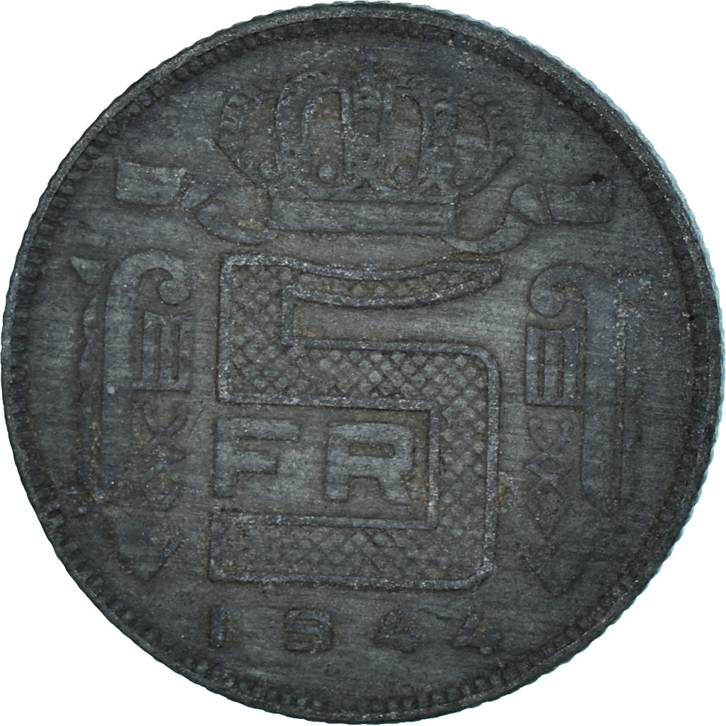 Münze, Belgien, 5 Francs, 5 Frank, 1944