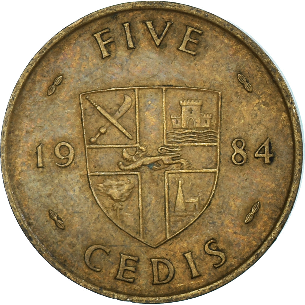 Coin, Ghana, 5 Cedis, 1984