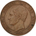 BELGIUM, 10 Centimes, 1853, KM #1.1, AU(50-53), Copper, 19.76