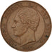 BELGIUM, 10 Centimes, 1853, KM #1.1, AU(50-53), Copper, 19.76