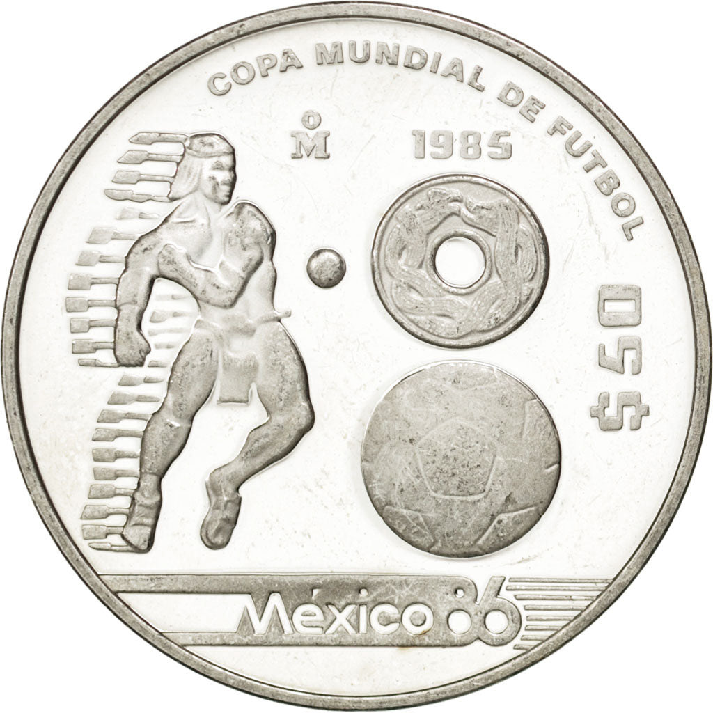 MEXICO, 50 Pesos, 1985, Mexico City, KM #504, MS(63), Silver, 16.84