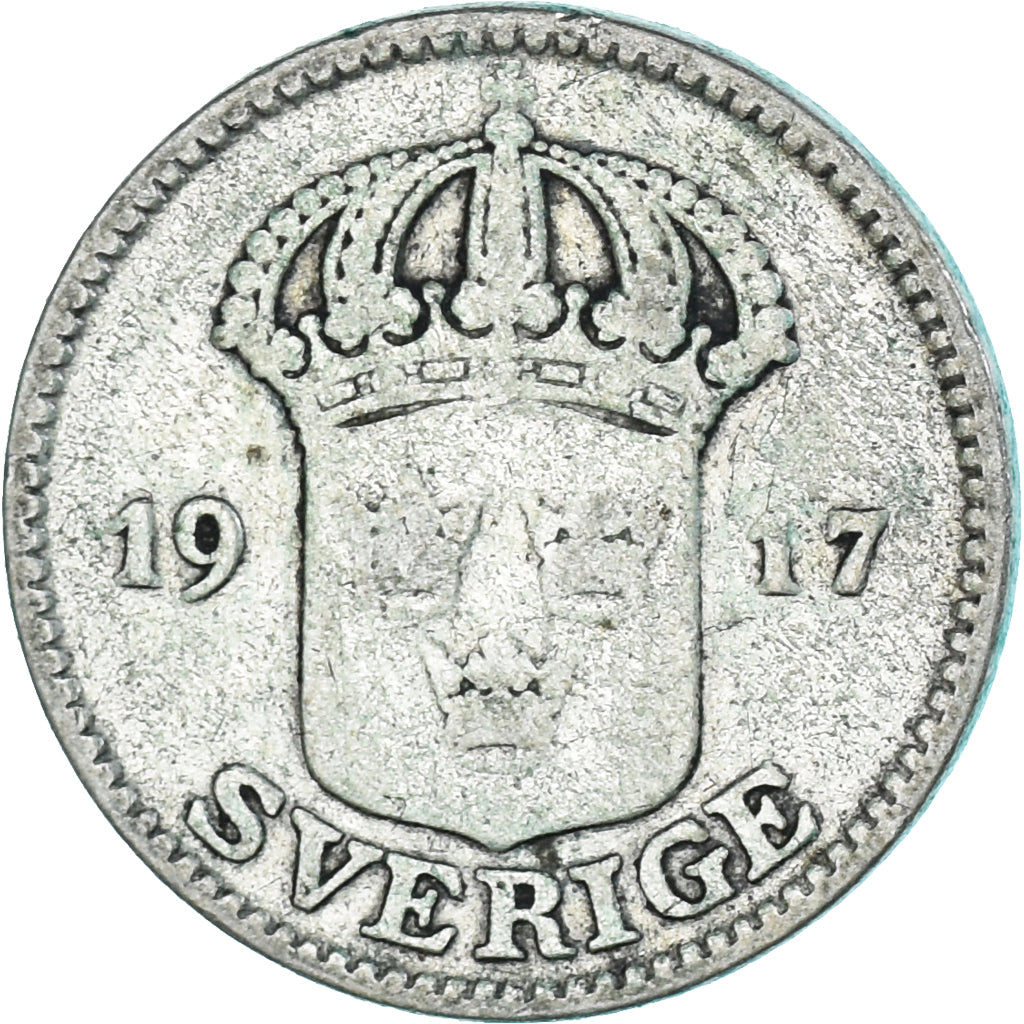 Moneta, Svezia, 25 Öre, 1917