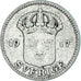 Monnaie, Suède, 25 Öre, 1917