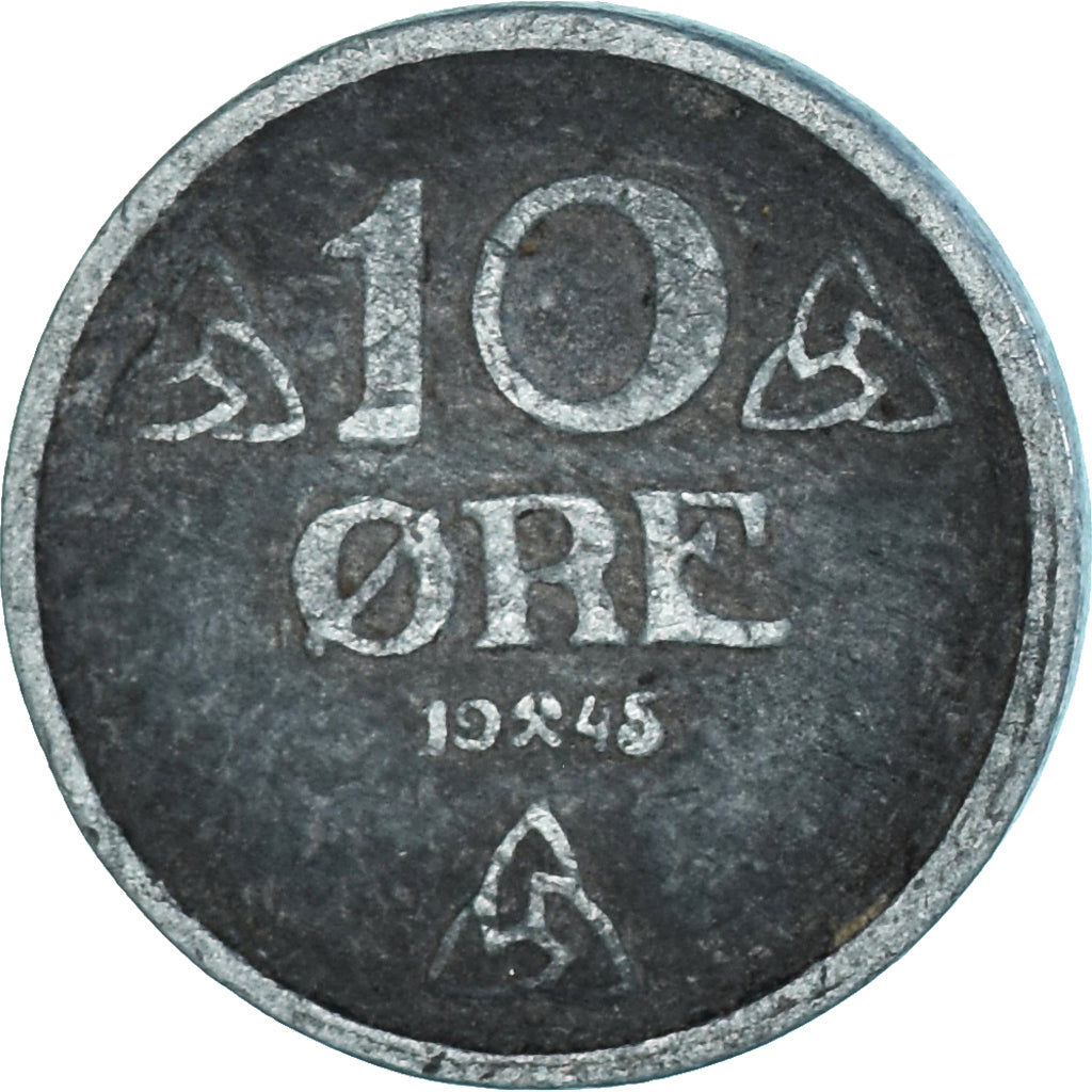 Monnaie, Norvège, 10 Öre, 1945