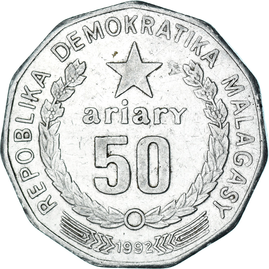 Monnaie, Madagascar, 50 Ariary, 1992