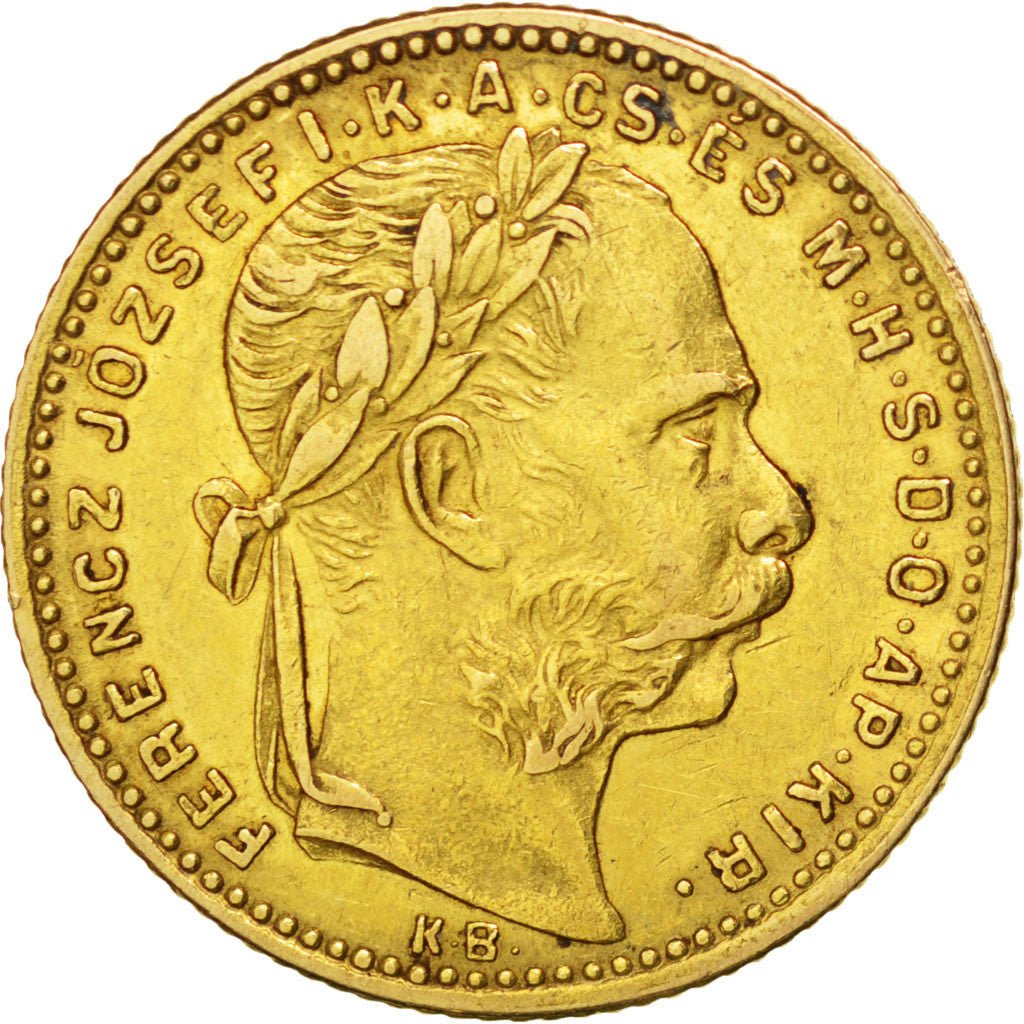 Ungheria, Franz Joseph I, 8 Forint 20 Francs, 1885, Kormoczbanya, BB, Oro, KM...